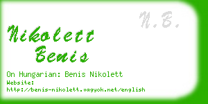 nikolett benis business card